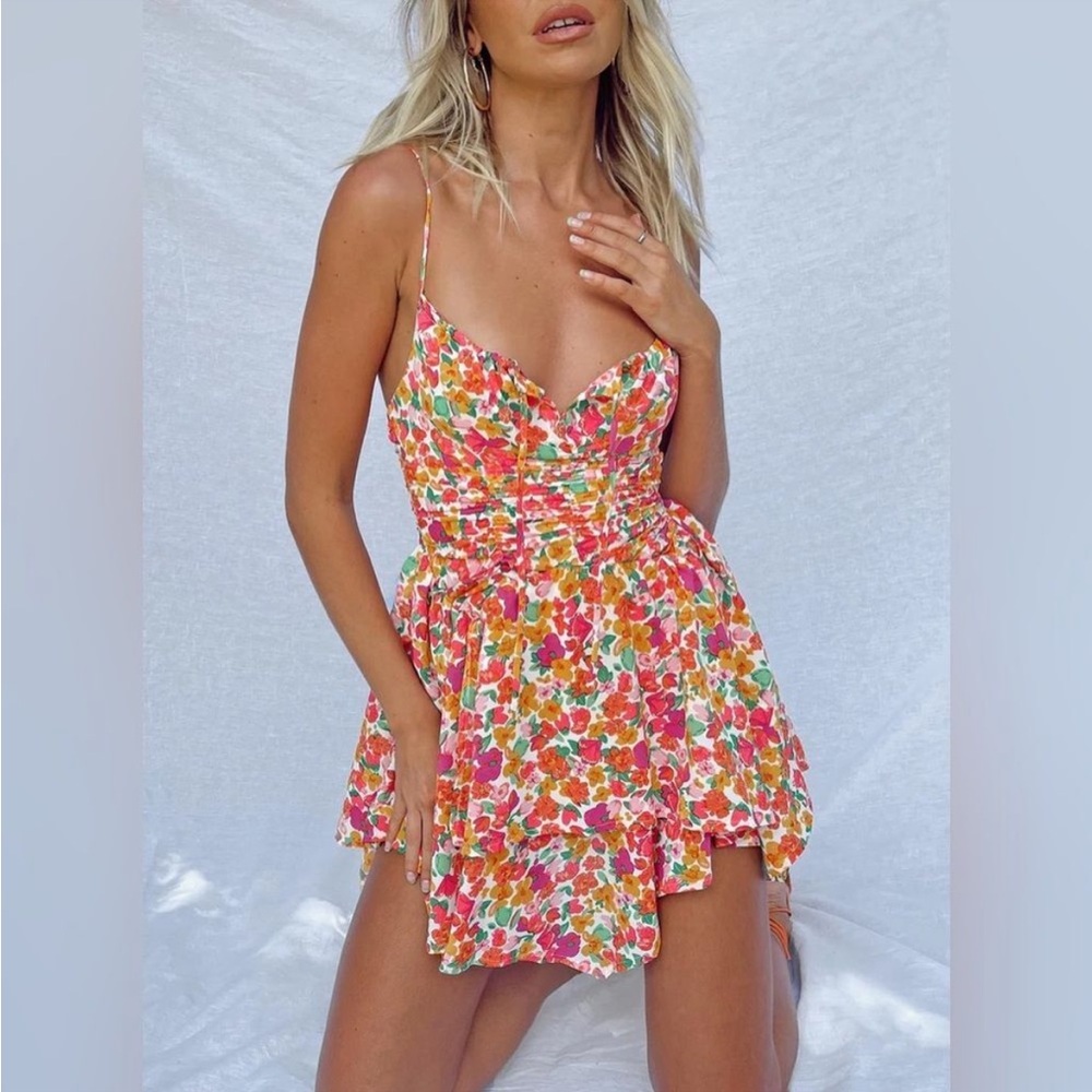 NWOT Princess Polly Barrett Mini Dress Multi Floral | 2